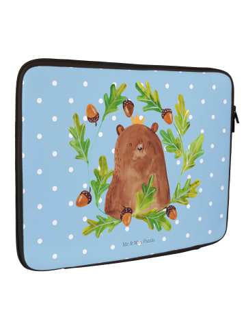 Mr. & Mrs. Panda Laptop Tasche Bär König ohne Spruch in Blau Pastell