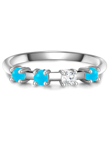 Glanzstücke München Ring aus Sterling Silber mit Zirkonia und Türkis in silber