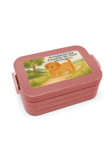 Mr. & Mrs. Panda Bentobox Hund Flauschig Design mit Spruch in Rot Pastell
