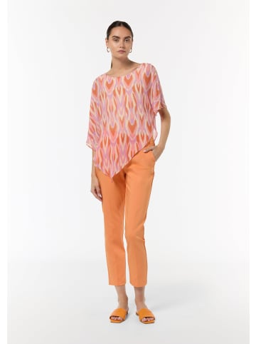 comma Bluse kurzarm in Mehrfarbig-orange