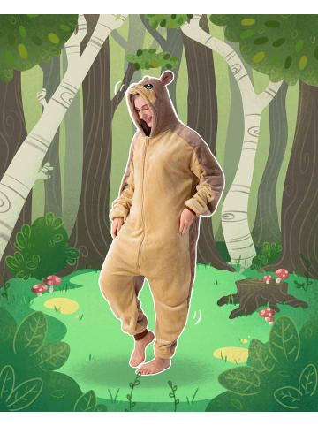 Corimori Corimori Murmeltier-Kostüm für Erwachsene Damen Herren Karneval Fasching Nagetier Onesie in Braun