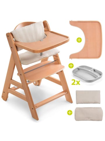 Hauck Hochstuhl Alpha Move Natur - im Sparset inkl. in beige