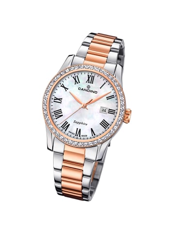 Candino Analog-Armbanduhr Candino Elegance roségold, silber mittel (ca. 33mm)