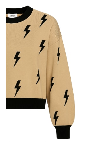 Noisy may Stylischer Oversize Karierter Pullover mit Rundhals Ausschnitt in Schwarz