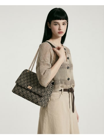 KASSANDRA Schultertasche in BLACK+BEIGE