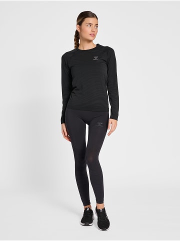 Hummel T-Shirt Raglanärmel Hmlongrid Damen in JET BLACK/FORGED IRON