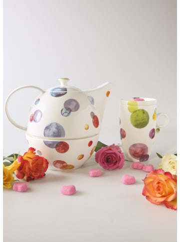 Goebel Teekanne mit Stövchen " Colori " in Bunt