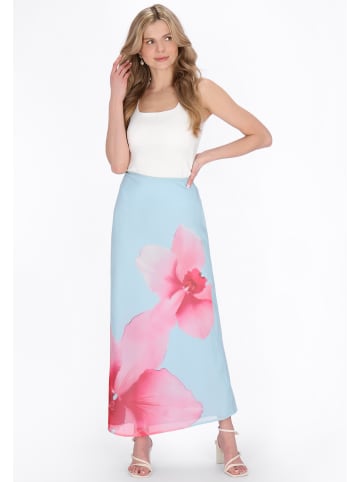 Usha Women Skirt in mint blue pink