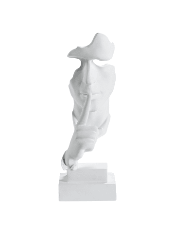 Beliani Dekofigur RAAHE in Weiß - (W) 11 x (H) 32 x (L) 11 cm