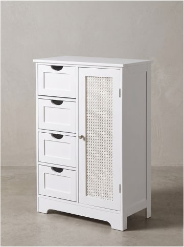 KADIMA DESIGN Badschrank lackiertes MDF, 1 Tür und 4 Schubladen, Holzwerkstoff