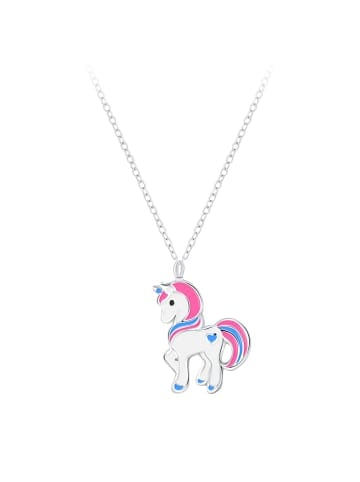 Alexander York Kette mit Anhänger EINHORN HERZ in 925 Sterling Silber, 2-tlg. in silber