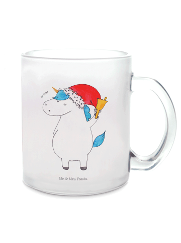 Mr. & Mrs. Panda Trinkglas Einhorn Weihnachtsmann ohne Spruch in Transparent