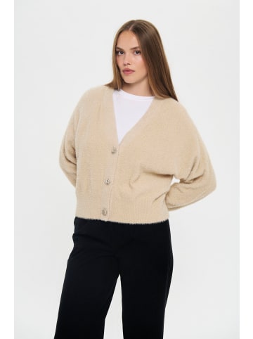 SAINT TROPEZ Strickjacke NushaSZ Gerade Passform in Bleached Sand