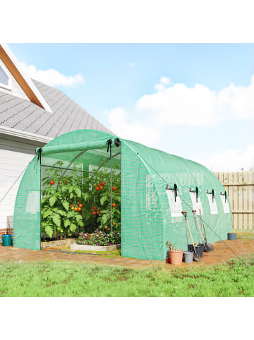 Outsunny Foliengewächshaus in Grün 400L x 295B x 200H cm