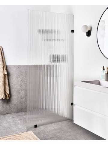 Beliani Duschwand MAHUIDA in Transparent/Schwarz - (W) 90 x (H) 195 cm