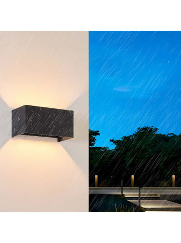 ZMH Wandleuchte LED in schwarz modern 3000K warmweiß 2-flammige G9 IP65