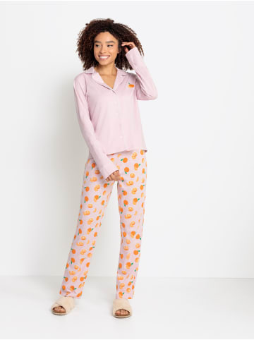 VIVANCE DREAMS Pyjama in lila gemustert