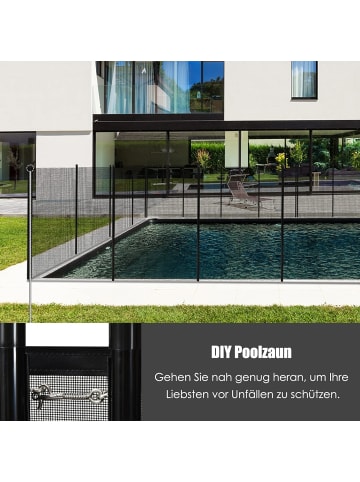 COSTWAY Poolzaun 360x125cm in Schwarz