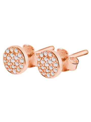 Adeliás Damen Ohrringe – Ohrstecker aus 925 Silber mit Zirkonia in gold