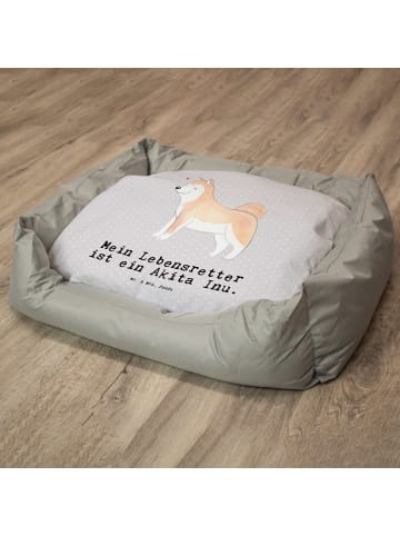 Mr. & Mrs. Panda Hundekorb Akita Inu Lebensretter mit Spruch in Grau Pastell