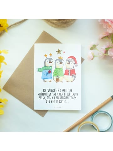 Mr. & Mrs. Panda Beileidskarte Winterzeit Heilige drei Könige mi... in Weiß