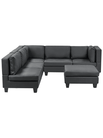 Beliani 6-tlg Modulsofa UNSTAD in Schwarz