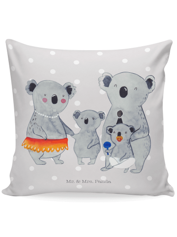 Mr. & Mrs. Panda Deko Kissen Koala Familie ohne Spruch in Grau Pastell
