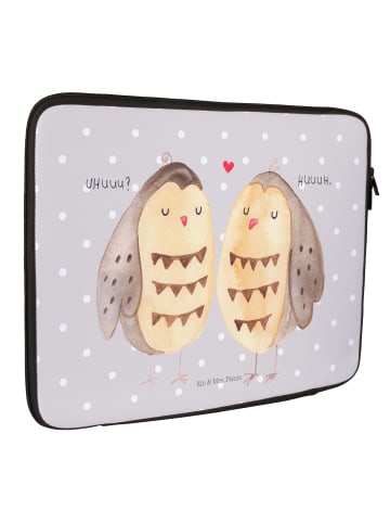 Mr. & Mrs. Panda Notebook Hülle Eulen Liebe ohne Spruch in Grau Pastell