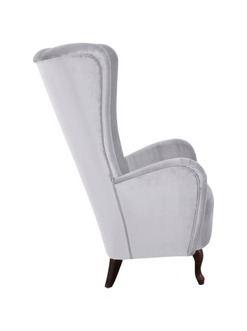 others HOCHLEHNSESSEL Kailey Bezug Velourstoff Buche nussbaum dunkel / silber