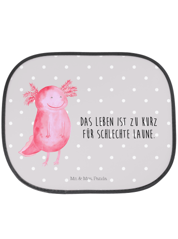 Mr. & Mrs. Panda Sonnenschutz Auto Axolotl Glücklich mit Spruch in Grau Pastell