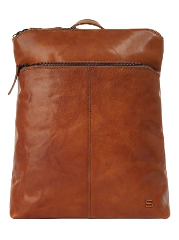 SPIKES & SPARROW Rucksack echt Leder in cognac