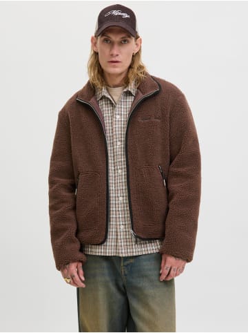 Jack & Jones Teddyfell Jacke in Deep Mahogany