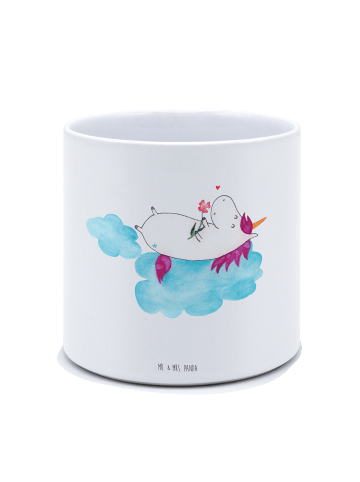 Mr. & Mrs. Panda XL Blumentopf Einhorn Verliebt ohne Spruch in Weiß