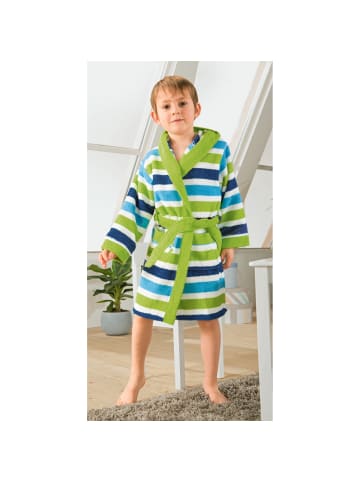 Erwin Müller Frottier Kinder-Bademantel mit Kapuze in grün