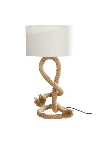 GILDE Tischleuchte "Tau-Design" in Creme/ Natur - H. 65 cm