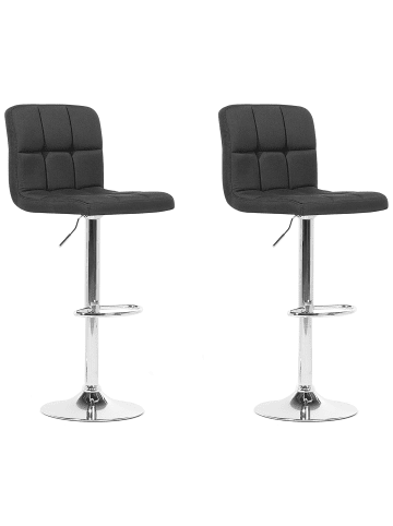 Beliani 2-tlg Drehhocker MARION in Schwarz/Silber
