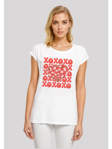 F4NT4STIC Extended Shoulder T-Shirt XOXO Herz Love in weiß