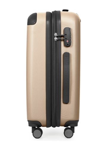 Hauptstadtkoffer Spree - Koffer Flugzeug Trolley Handgepäck Hartschale TSA 42L in Champagner