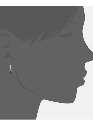 Diamant L'éternel Ohrhänger aus 375 Weißgold mit Diamant mit Saphir