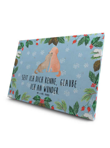 Mr. & Mrs. Panda Tee Adventskalender Hunde Liebe mit Spruch in Eisblau