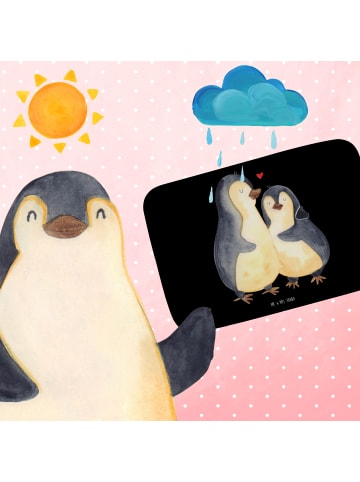 Mr. & Mrs. Panda Badezimmerteppich Pinguin umarmen ohne Spruch in Schwarz