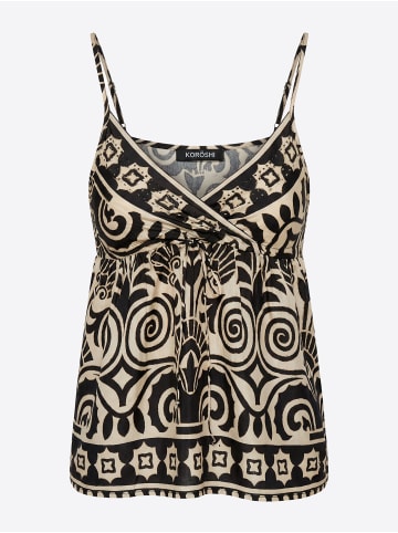 KOROSHI Damen-Tanktop bedruckt in Schwarz