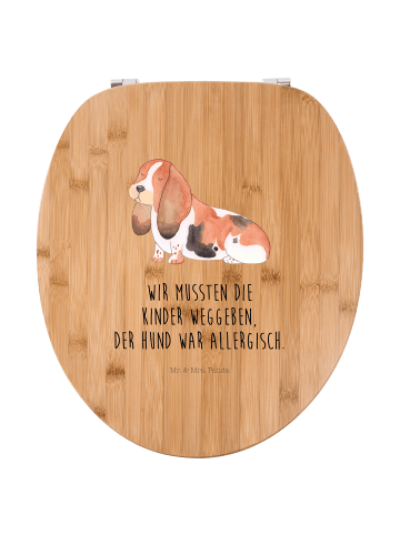 Mr. & Mrs. Panda Klodeckel Hund Basset Hound mit Spruch in Braun
