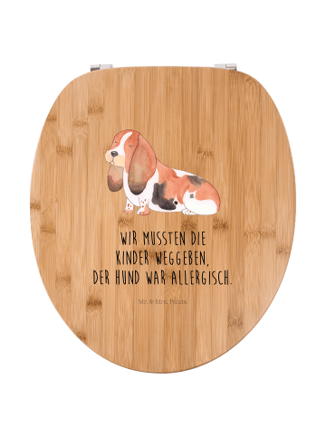 Mr. & Mrs. Panda Motiv WC Sitz Hund Basset Hound mit Spruch in Braun