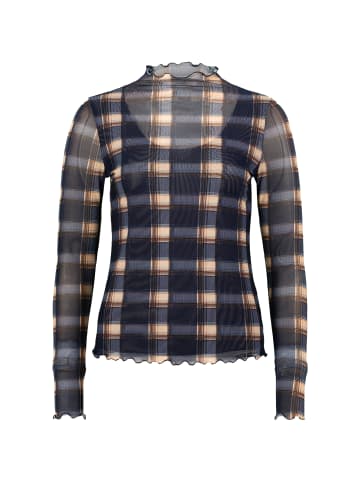 Zero Mesh Langarmshirt mit Druck in Dark BlueBeige