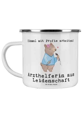 Mr. & Mrs. Panda Haferl Arzthelferin Leidenschaft mit Spruch in Weiß