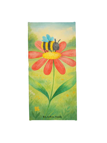 Mr. & Mrs. Panda Badehandtuch Hummel Blume Design ohne Spruch in Weiß