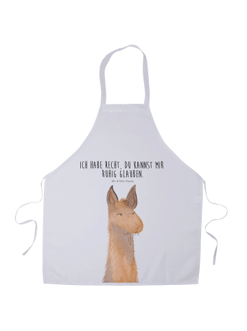 Mr. & Mrs. Panda Schürze Lamakopf Genervt mit Spruch in Weiß