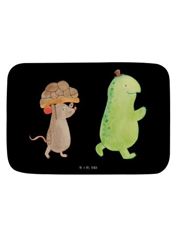 Mr. & Mrs. Panda Badematte Schildkröte Maus ohne Spruch in Schwarz