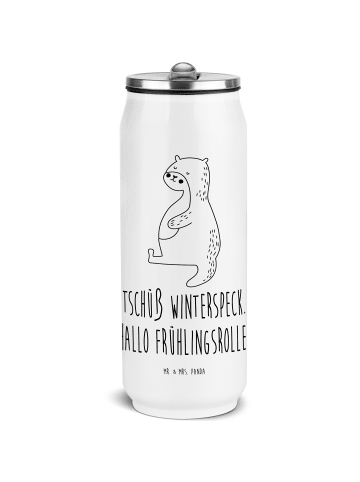 Mr. & Mrs. Panda Getränkedosen Trinkflasche Otter Bauch mit Spruch in Weiß